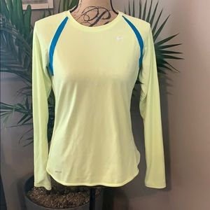 Neon Yellow Nike Dri Fit Running Top